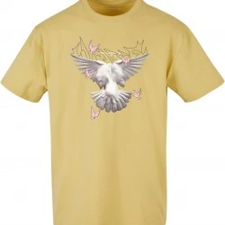Мъжка тениска в жълт цвят MISTER TEE Doves Oversize 
