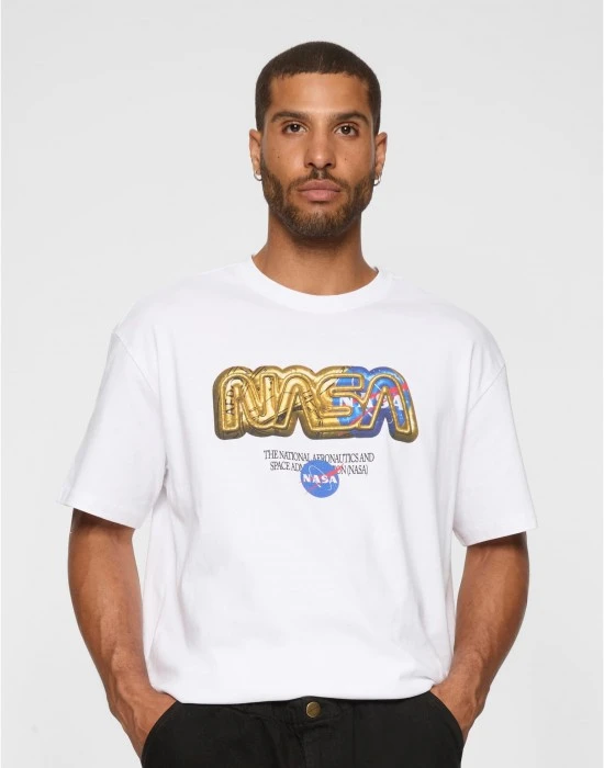 Тениска Nasa HQ Oversize Tee white XXL