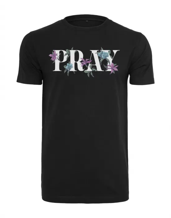 Мъжка тениска в черен цвят Mister Tee Flower Pray, Тениски - Hoodstyle.bg