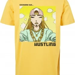 Мъжка тениска в жълт цвят Mister Tee Everyday She Hustling