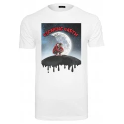 Мъжка тениска в бял цвят MISTER TEE Escaping Earth