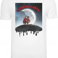 Мъжка тениска в бял цвят MISTER TEE Escaping Earth