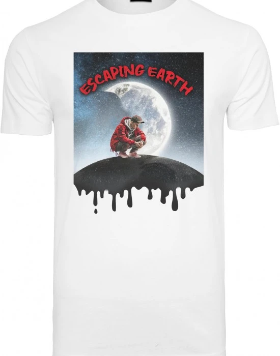 Мъжка тениска в бял цвят MISTER TEE Escaping Earth, Тениски - Hoodstyle.bg