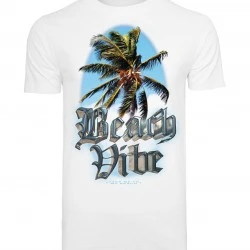 Мъжка тениска в бял цвят MISTER TEE Beach Vibe