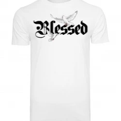 Мъжка тениска в бял цвят MISTER TEE Blessed Dove