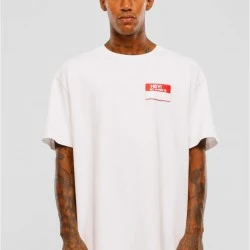 Мъжка тениска в бял цвят Mister Tee Hey! My Name Is Oversize