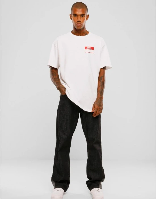 Мъжка тениска в бял цвят Mister Tee Hey! My Name Is Oversize, Тениски - Hoodstyle.bg