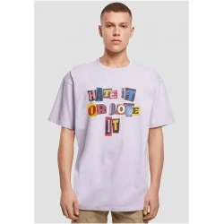 Мъжка тениска в светлолилав цвят Mister Tee Hate it or Love it Oversize