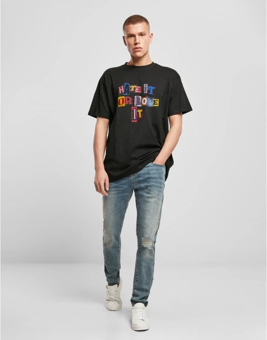 Мъжка тенсика в черен цвят Mister Tee Hate it or Love it Oversize, Тениски - Hoodstyle.bg