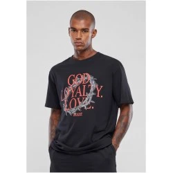 Мъжка тениска в черен цвят Mister Tee God Loyalty Love Oversize.