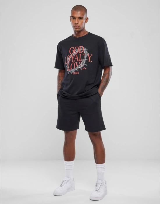 Мъжка тениска в черен цвят Mister Tee God Loyalty Love Oversize., Тениски - Hoodstyle.bg