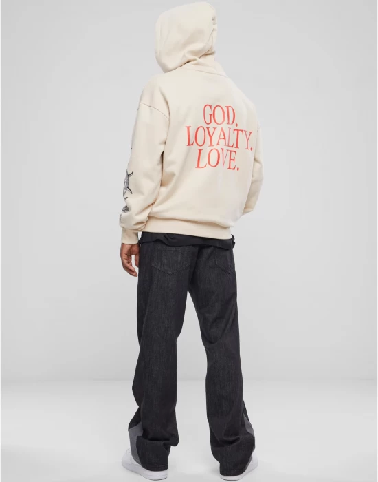 Мъжки суичър в бежов цвят Mister Tee God Loyalty Love, Суичъри - Hoodstyle.bg