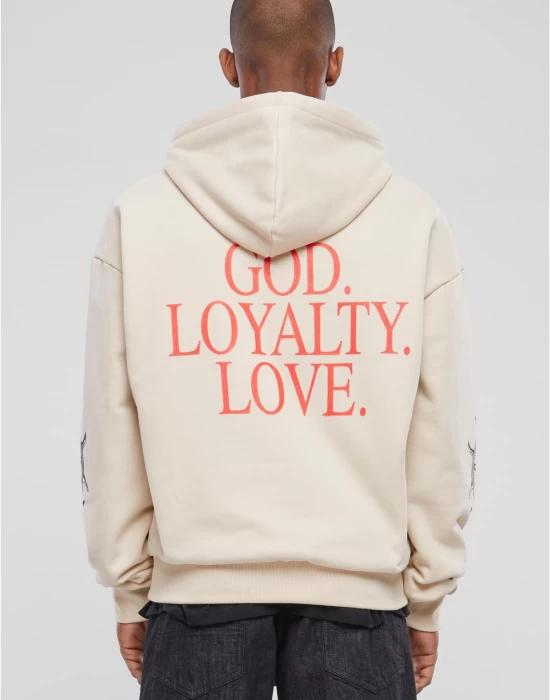 Мъжки суичър в бежов цвят Mister Tee God Loyalty Love, Суичъри - Hoodstyle.bg