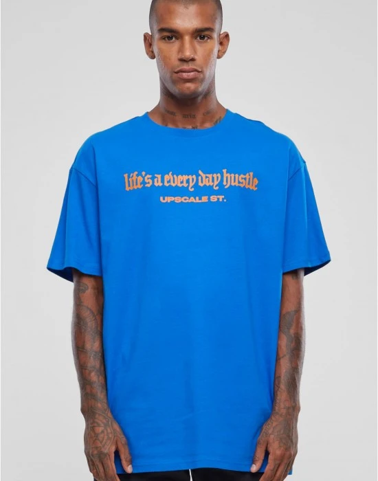 Мъжка тениска в син цвят Mister Tee Hustle Oversize., Тениски - Hoodstyle.bg