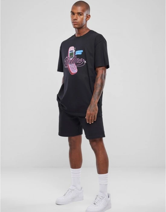 Мъжка тениска в черен цвят Mister Tee Hotline Oversize, Тениски - Hoodstyle.bg