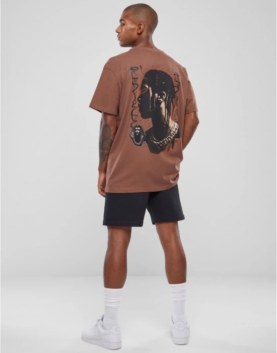 Мъжка тениска в кафяв цвят Mister Tee Giza Oversize, Тениски - Hoodstyle.bg