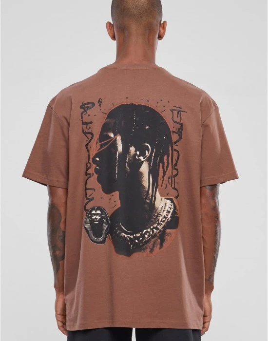 Мъжка тениска в кафяв цвят Mister Tee Giza Oversize, Тениски - Hoodstyle.bg