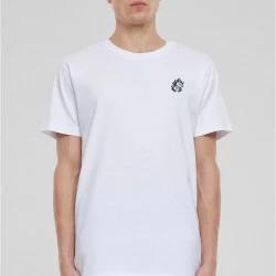 Мъжка тениска в бял цвят MISTER TEE Dice Fire EMB 