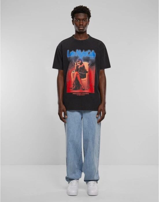 Тениска Late Night Calls Acid Heavy Oversize Tee black XXL