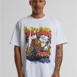 Тениска в бял цвят Mister Tee Gucci Mane So Icy Oversize