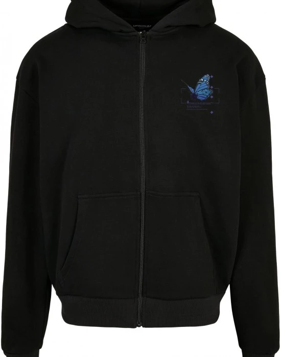 Grid Head Butterfly Oversize Zip Hoody black XXL