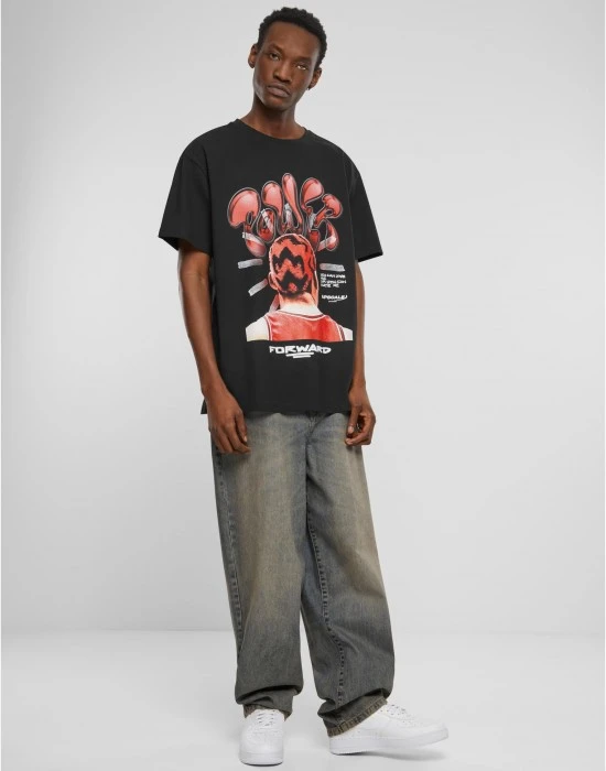 Мъжка тениска в черен цвят Power Foward 2.0 Oversize, Овърсайз - Hoodstyle.bg