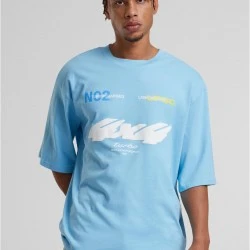 Тениска Motorsport Heavy Oversize Sleeve Tee balticblue XXL