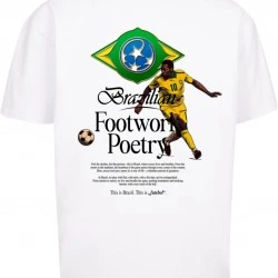 Мъжка тениска в бял цвят Mister Tee Footwork Poetry Oversize