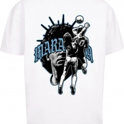 Мъжка тениска в бял цвят Божиите ръце Mister Tee Maradona