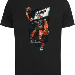 Мъжка тениска в черен цвят Mister Tee Bball Robot
