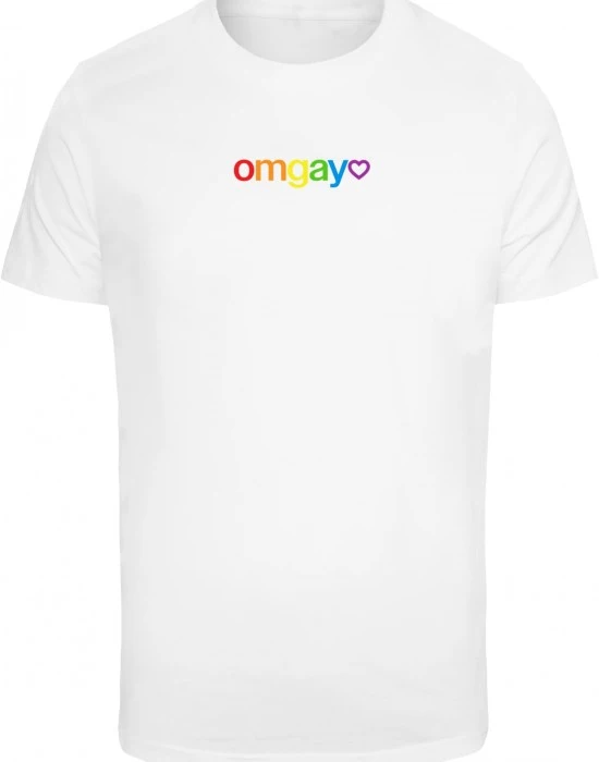 Тениска OMGay Rainbow Pride Tee white XXL