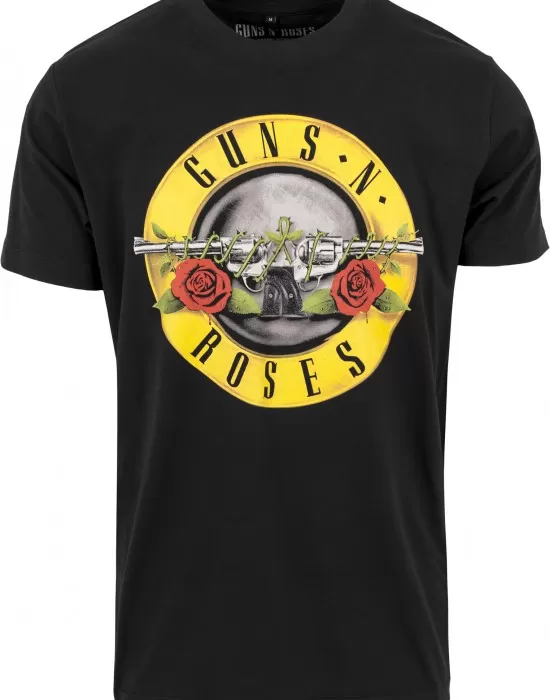 Мъжка черна тениска Merchcode Guns n' Roses Logo, Тениски - Hoodstyle.bg