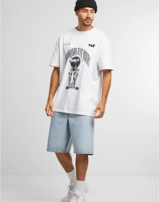 Мъжка бяла тениска Mister Tee Your World Oversize, Овърсайз - Hoodstyle.bg