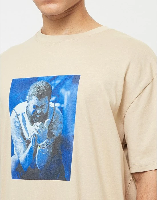 Тениска Post Malone Tracklist Oversize Tee wetsand XXL