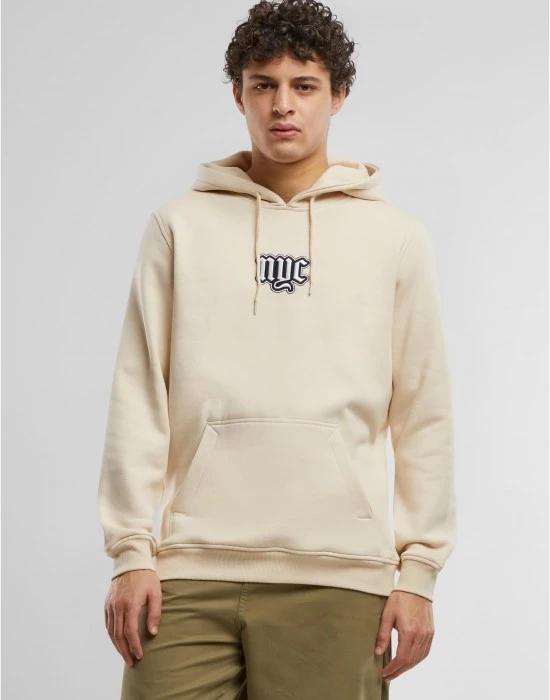 NYC Old English Wording Patch Hoody sand XXL