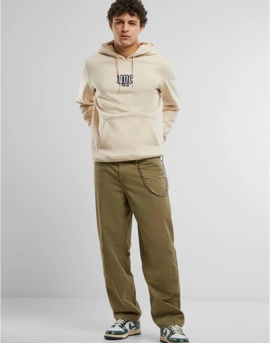 NYC Old English Wording Patch Hoody sand XXL