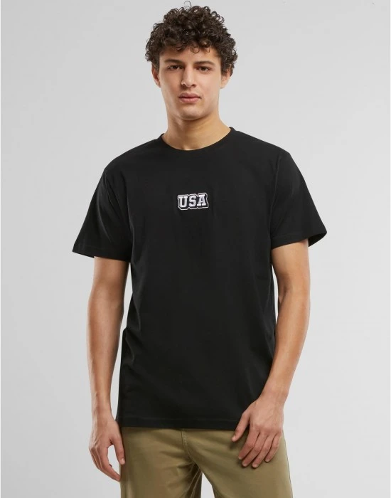 Тениска USA College Wording Patch Tee black XXL