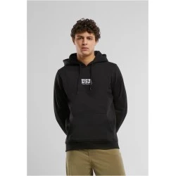 USA College Wording Patch Hoody black XXL