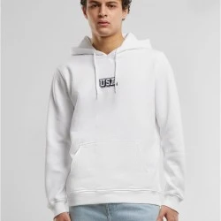 USA College Wording Patch Hoody white XXL