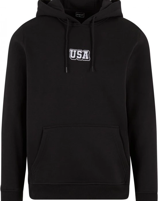 USA College Wording Patch Hoody black XXL