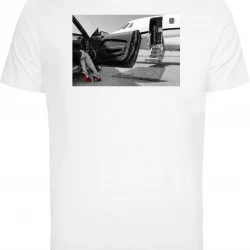 Мъжка тениска в бяло Mister Tee Private Jet Legs