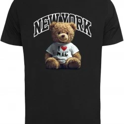 Тениска в черно Mister Tee New York College Bear