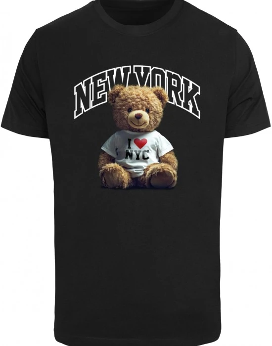 Тениска в черно Mister Tee New York College Bear, Тениски - Hoodstyle.bg