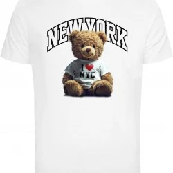 Тениска в бяло Mister Tee New York College Bear