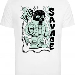 Тениска в бял цвят Mister Tee Savage Balaclava