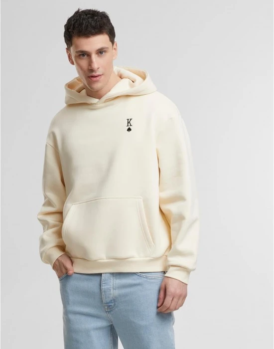 King Card EMB Fluffy Hoody whitesand XXL