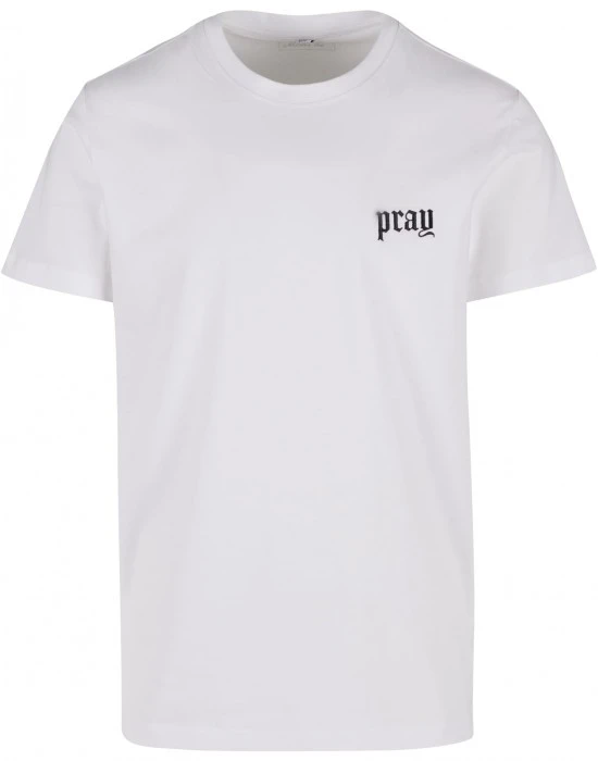 Тениска Pray Old English Wording EMB Tee white XXL