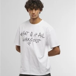 Тениска It All Works Out Wording Oversize Tee white XXL