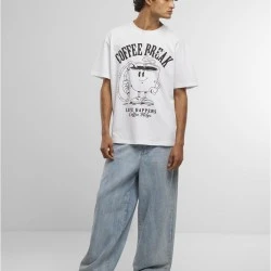 Тениска Life Happens Coffee Helps Oversize Tee white XXL
