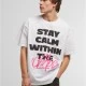 Тениска Stay Calm In Chaos Oversize Tee white XXL